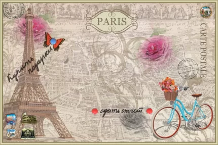 Магнитно-маркерная настенная доска «Весна в Париже» | Интернет-магазин Artboardmagic!